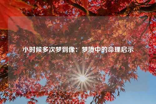 小时候多次梦到像：梦境中的命理启示